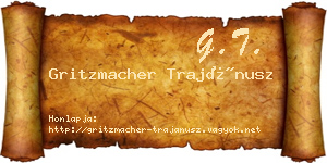 Gritzmacher Trajánusz névjegykártya